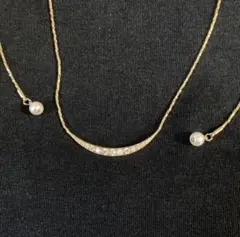 セレクトショップ購入 パール付きゴールドネックレス 長さ調整可 きれいめ