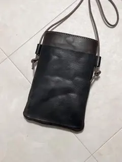 スマホショルダー　ダークブラウン✖️ブラック