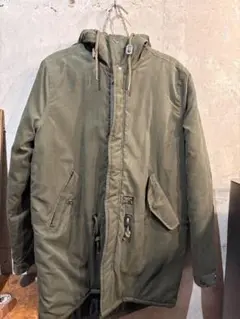 オリーブグリーン フード付きモッズコート