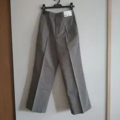 タグ付き UNIQLO リネンブレンドタックワイドパンツ Sサイズ オリーブ