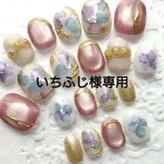 いちふじ様専用（ゆうゆうメルカリ）ネイルチップ お花/フラワー フルサイズb42