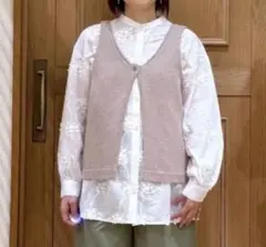 新品【studio CLIP】 3ゲージコットンリリヤーンダブルフロントベスト