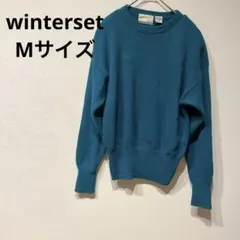 美品✨winterset 【M】ターコイズ セーター 長袖 秋冬