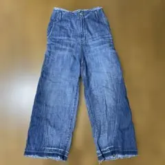 W CLOSETダークブルー ワイドレッグデニム