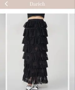 Darich フラワーレースティアードフリルスカート