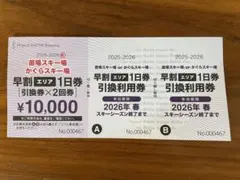 Mt. Naeba 早割1日券 引換券×2回 ¥10,000 2026年最新】苗場 リフト券の人気アイテム - メルカリ