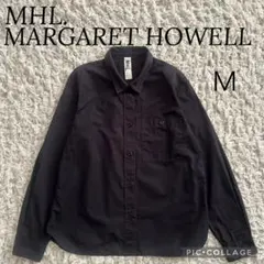 MHL. マーガレットハウエル コットン シャツ ブラウス M ブラック 黒のサムネイル