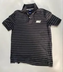 NIKE ポロシャツ ボーダー ブラック L