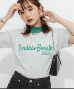 nemne store ロゴプリント 半袖Tシャツ グレー フリーサイズのサムネイル