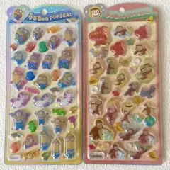 クラックス うるちゅるポップシール ミニオン おさるのジョージ 2枚セット
