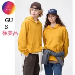 極美品✨ジーユー　GU マスタード コットンフーディパーカー　S 黄色