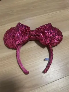 ミニーマウス スパンコールカチューシャ ピンク