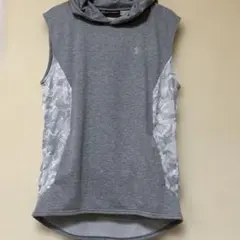 【新品】Under Armour フード付きノースリーブベスト グレー　LG