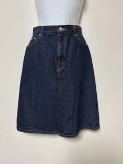 大きいサイズ☆ＸＬ　EDWINデニム 膝丈スカート インディゴブルーのサムネイル