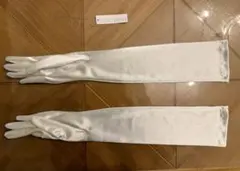 結婚式 ホワイト サテン ロンググローブ　50㎝ ウェディング　ブライダル