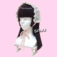ヘッドドレス　ボンネット　ハンドメイド　サブカル系　量産系　ロリータ　天使界隈