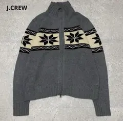 J.CREW ジェイクルー ノルディック柄 ジップニット Lサイズ