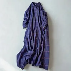 無印良品 ネルチェック長袖ワンピース M〜L 綿100% 秋冬春　厚手フランネル