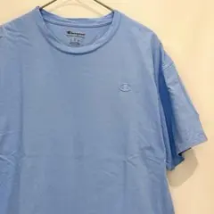 Champion チャンピオン ワンポイント刺繍ロゴ Tシャツ ライトブルー L