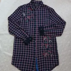 デシグアル チュニック チェック柄 刺繍入り サイズ S