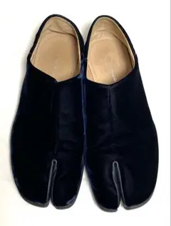 メゾンマルタンマルジェラ　足袋　ベロア　バブーシュ　シューズ　スリッポン　紺