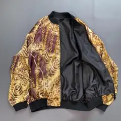 極美品 総柄 ブルゾン レオパード チェーン柄 オーバーサイズ ストリート XL