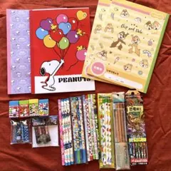 キャラクター文具セット スヌーピー、ディズニー、恐竜他