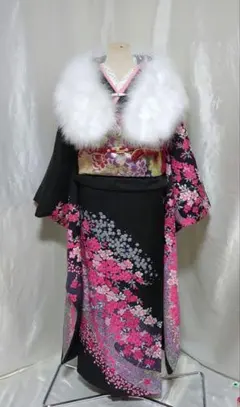 華やか花柄振袖コーディネート一式　7点セット