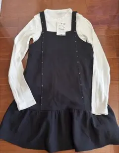 ZARA キッズ164 黒いフリル付きワンピース（長袖）