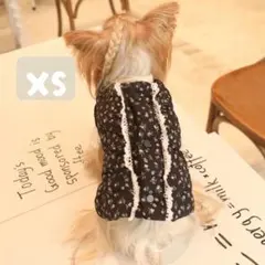 花柄 キルティング ペット服 秋冬ベスト XS 犬服 ペット 猫 犬