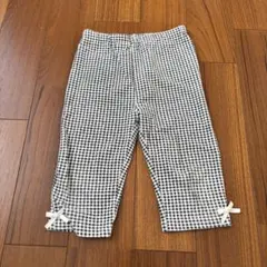 プティマイン チェック柄スパッツ リボン付き