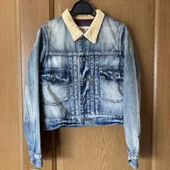 デニムブルー コーデュロイ襟ジャケット