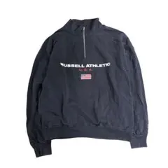 7AS15 RUSSELL ATHLETIC ハーフジップ　スウェット　紺　古着