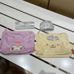 サンリオキャラクターズ ふわふわFACE台形ポーチ 2個セット