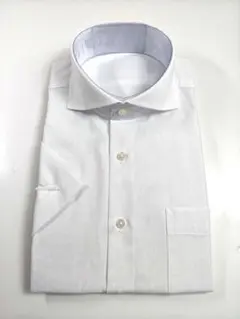半袖 形態安定シャツ L41 コットンポリエステル カッタウェイ 白ドビー 新品のサムネイル