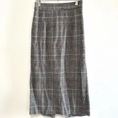 【グレンチェックスカート】ミモレ丈/タイトスカート/オフィスカジュアル/L