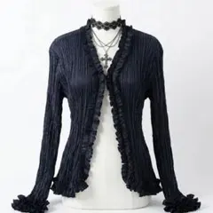 フェアリーグランジ ダークコア ゴスロリ y2k 黒 プリーツ シャツ 00s