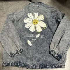 美品　マークゴンザレス　スマイルフラワーデニムジャケットアウター　メンズLサイズ