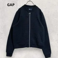 GAP キルティング風 ジャケット L ネイビー ジップアップ ブルゾン