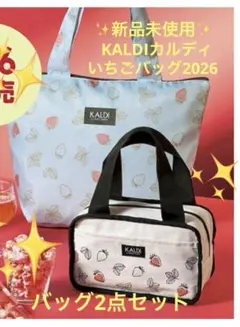 ✨新品未使用✨KALDI いちごバッグ2026トートバッグと保冷バッグ☘️2点❣️