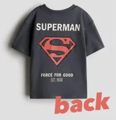 新品未使用＊スーパーマンバックプリントTシャツ110~115cm濃いグレー
