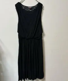 ヴィンスカムート レース ノースリーブ カシュクール ワンピ 花柄 S 黒 聚酯のサムネイル