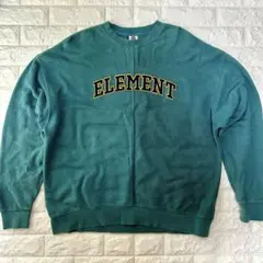 ELEMENT エレメント 00s Y2K スウェット L 緑 カレッジロゴのサムネイル