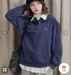 ハーフジップピグメント スウェット　ミュエータ　MUHET