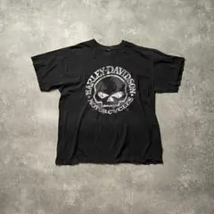 HARLEYDAVIDSONハーレーダビッドソンTシャツスカルドクロブラック黒のサムネイル