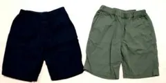UNIQLO　ハーフパンツ　２枚セット（ネイビー・カーキ）　130cm