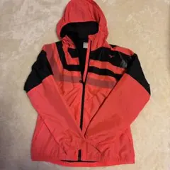 Mizuno フード付きウィンドブレーカー オレンジ/ブラック