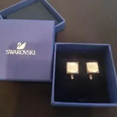 Swarovski スクエア型カフリンクス
