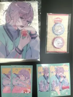 ChroNoiR ニューレトロスタイル　叶　チェキ　特典　王冠缶バッジセット