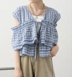Wcloset マルチWAYフリルブラウス　ブルー